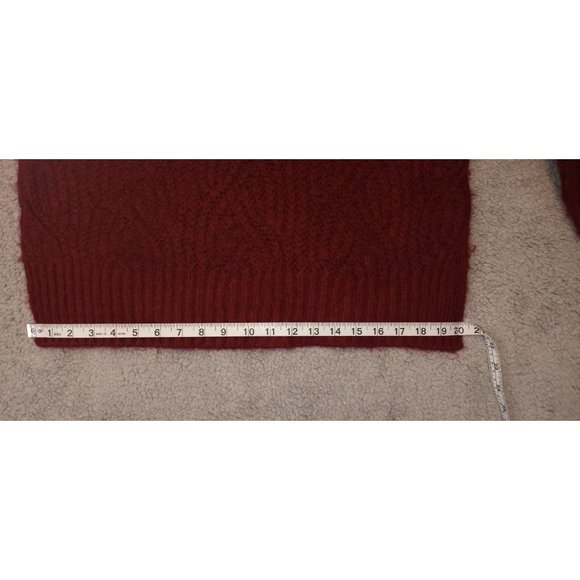 A New Day XS Burgundy  Turtleneck Cable Stitch Sweater - Picture 15 of 16
